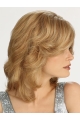 Nice Braw Blonde Wavy Shoulder Length Lace Synthetic Women Wigs