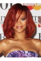 Rihanna Relaxed and Sweet Mid-length Body Wavy With Bangs Lace Front Human Hair Wig For Women