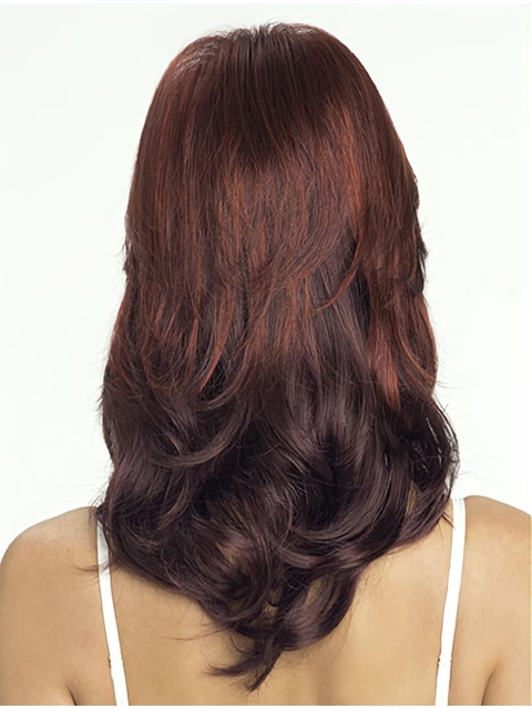 Red Trendy Medium Wavy Capless Synthetic Women Wigs