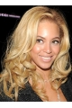  Bright Blond 100% Human Hair Mid-length Wavy Glueless Lace Front Women Beyonce Knowles Wig