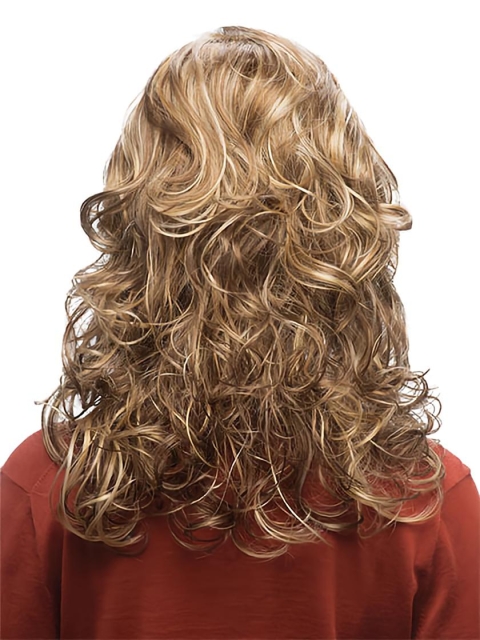 Gorgeous Blonde Wavy Capless Medium Synthetic Wome Wigs